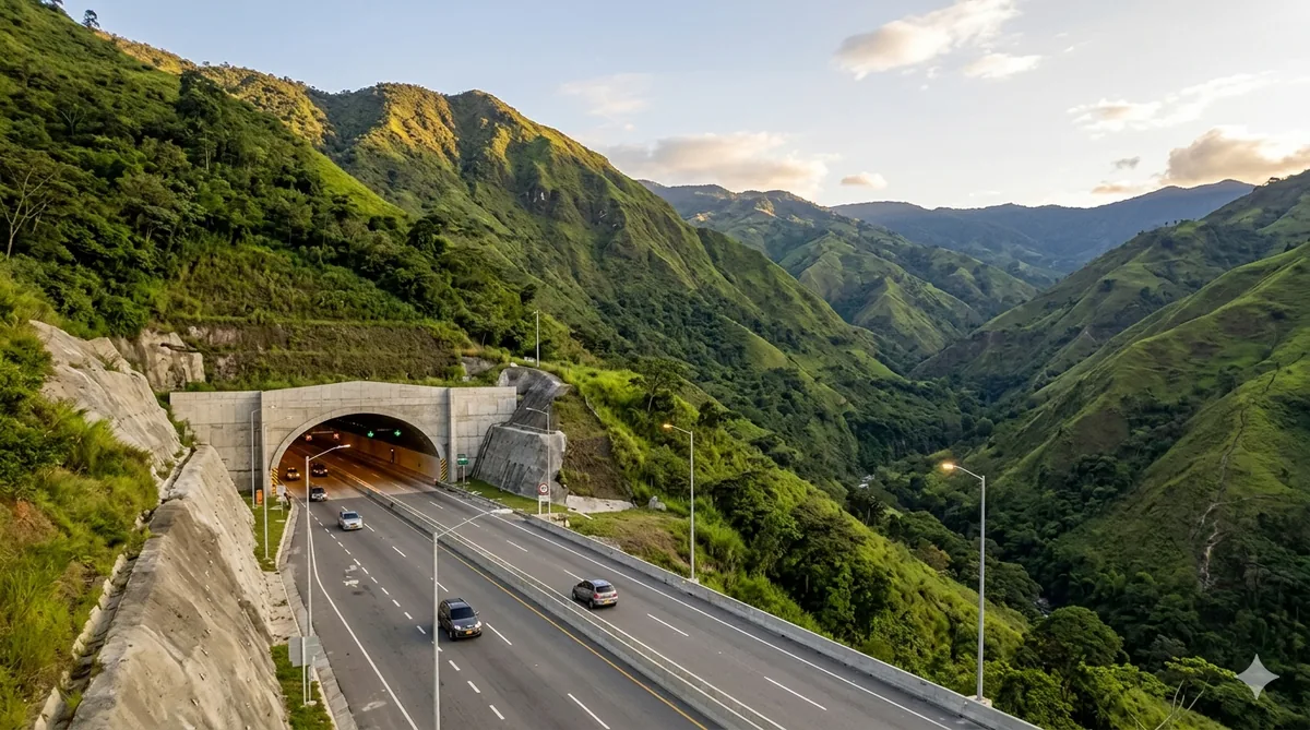 The Túnel de Oriente highway, fast route between Medellín and the Rionegro airport